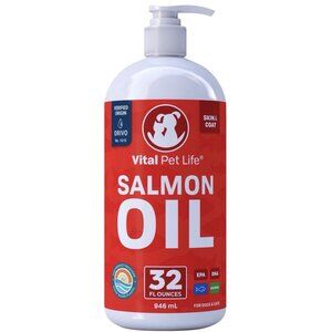 Salmon Oil for Dogs & Cat Healthy Skin & Coat,Fish Oil,3 EPA DHA 32 fl.oz Bottle